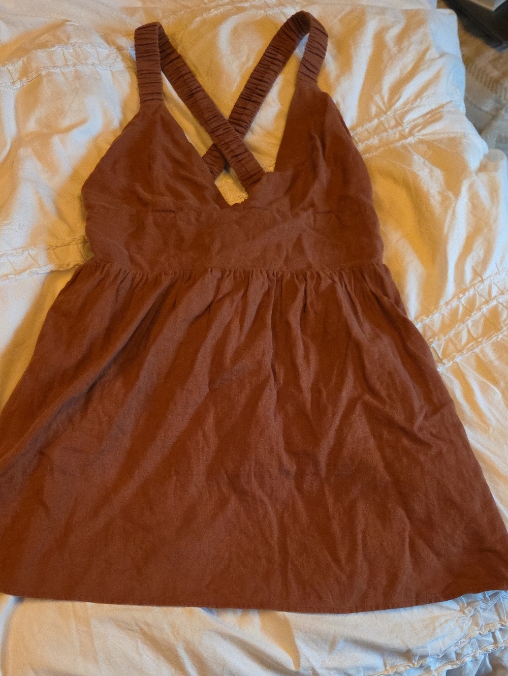 Abercrombie & Fitch Rust Brown Sleeveless V-Neck Tank
